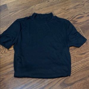 black turtle neck tee